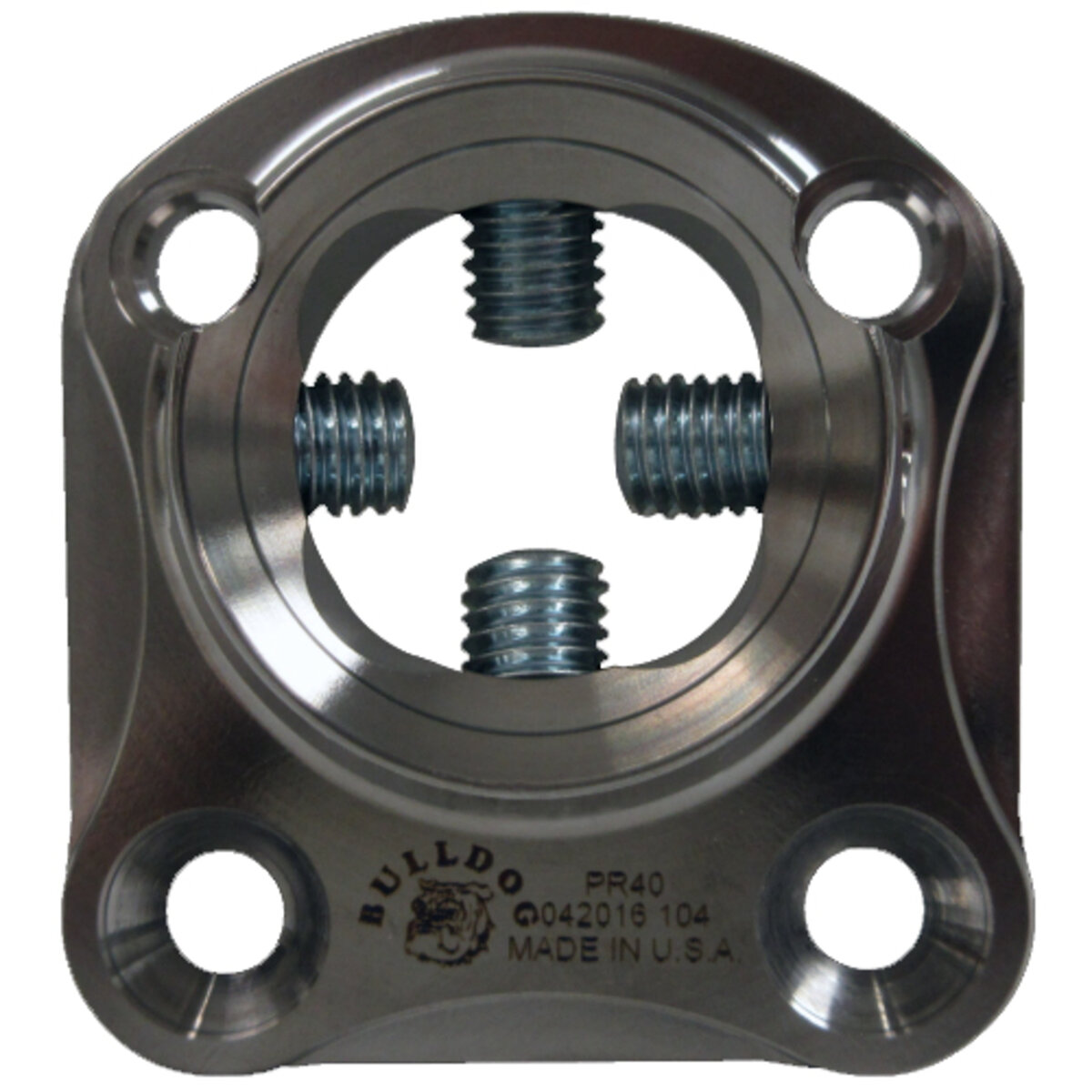 Square Offset 4-Hole Pyramid Receiver - Stainless Steel