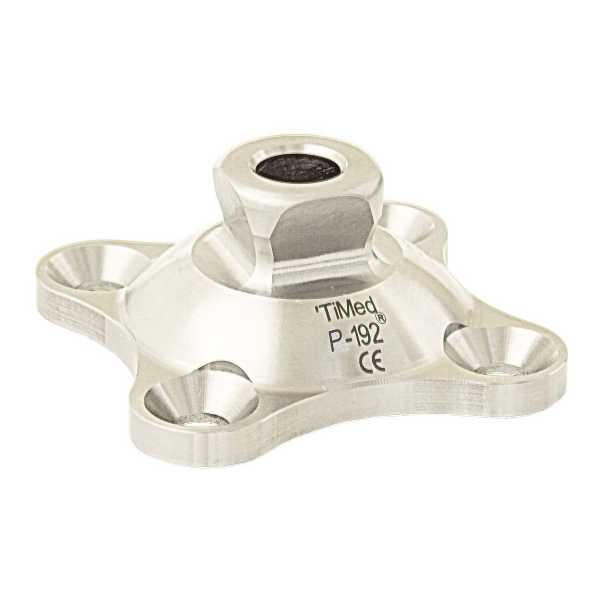 Small 4-Hole Connector with Pyramid - Titanium