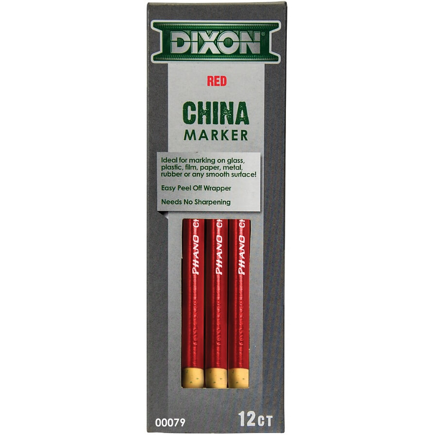 Marqueurs en porcelaine Dixon® Phano®, rouge, douzaine