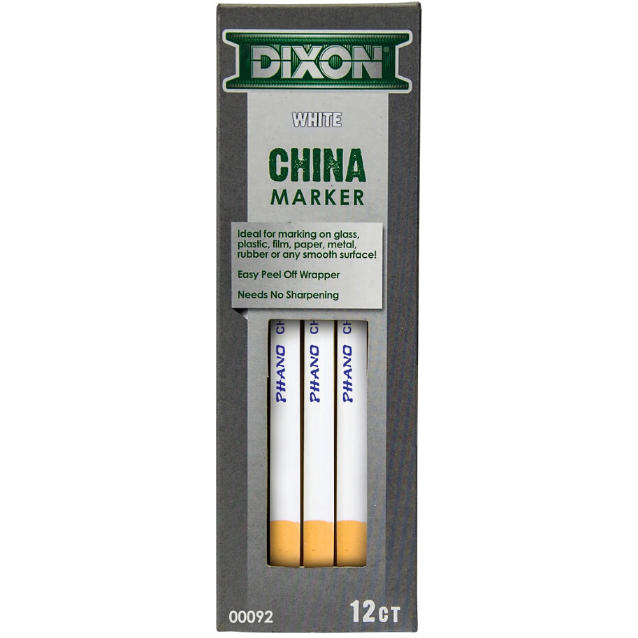 Marqueurs en porcelaine Dixon® Phano®, blanc, douzaine
