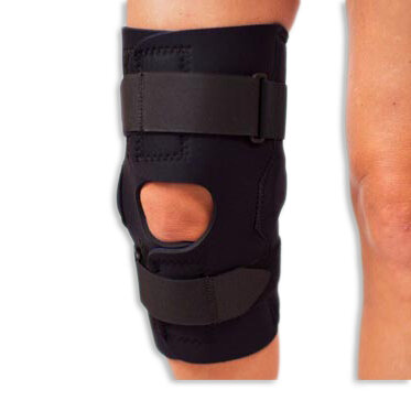Ortho-Care Knee Front Opening with Economy Hinge Black