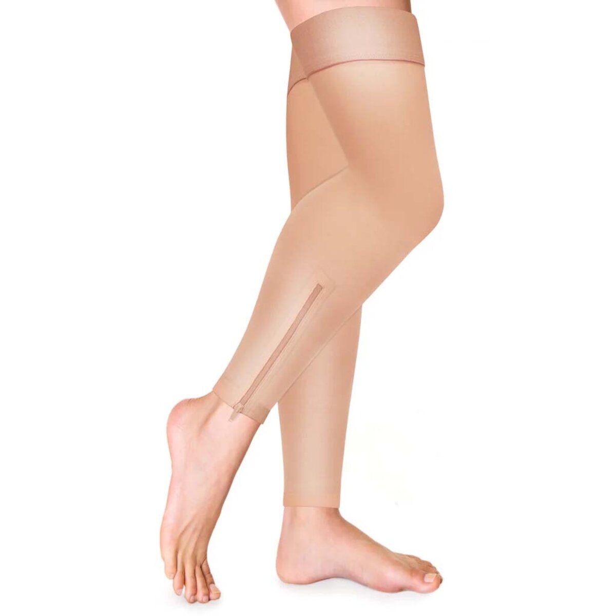 Thigh High Zipper Compression Stockings