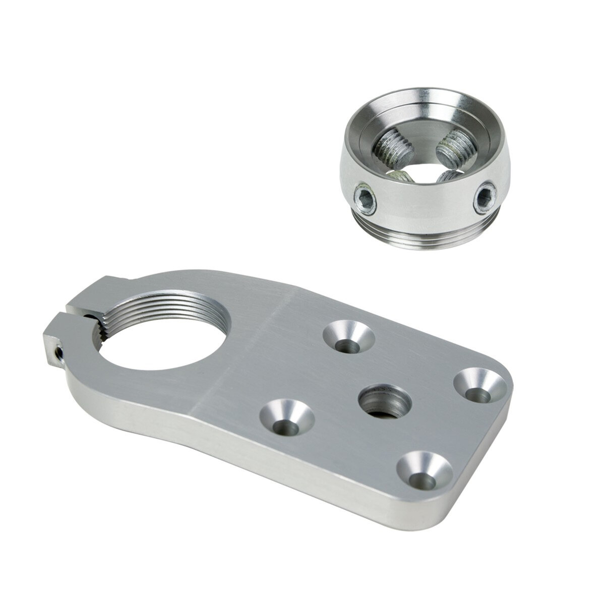 4-Hole Plate with 10 Degree Angle and Rotatable Pyramid Receiver - Titanium