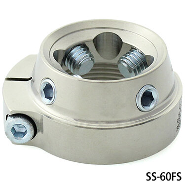 3-Prong Adapter with Male Threads and Stainless Steel Rotating Pyramid
