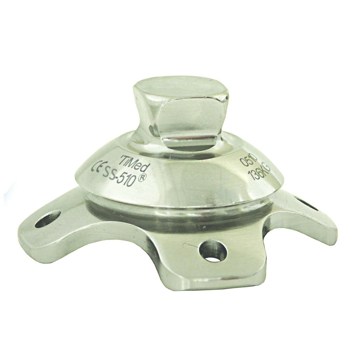 4-Ear Connector with Pyramid with Hole - Stainless Steel